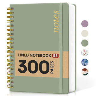 Lined Spiral Notebook Journal for Work, 300 Pages Thick B5 (7.1"x10") College Ruled Journal for Women & Writing, Hardcover Notebook for Note Taking, Perfect for Office Home School Supplies, Purple