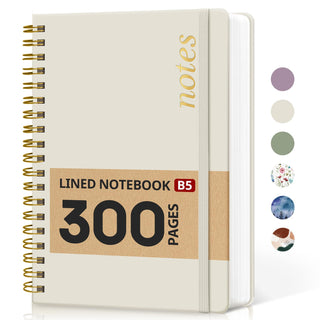 Lined Spiral Notebook Journal for Work, 300 Pages Thick B5 (7.1"x10") College Ruled Journal for Women & Writing, Hardcover Notebook for Note Taking, Perfect for Office Home School Supplies, Purple