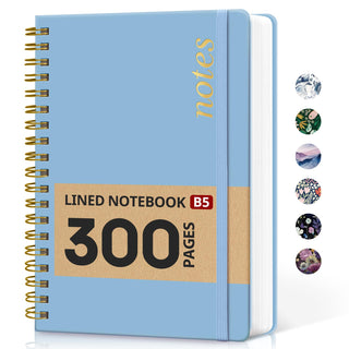 Lined Spiral Notebook Journal for Work, 300 Pages Thick B5 (7.1"x10") College Ruled Journal for Women & Writing, Hardcover Notebook for Note Taking, Perfect for Office Home School Supplies, Purple