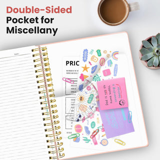 Hardcover Spiral Journal Notebooks for Work With Removable Dividers & Tabs, 8.5"x11" 5 Subject Notebook for Note Taking & Organizer, A4 College Ruled Lined Journal for Women & Writing, Pink, 280 Pages