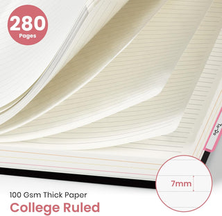 Large Lined Spiral Journal for Women Cute Hardcover 5 Subject Notebook for Work 8.5" x 11" with Removable Dividers & Tabs, College Ruled, 280 Pages Aesthetic Journal for Work, School & Note Taking, Garden of Whimsy