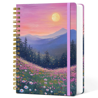 Lined Spiral Notebook Journal for Work, 300 Pages Thick B5 (7.1"x10") College Ruled Journal for Women & Writing, Hardcover Notebook for Note Taking, Perfect for Office Home School Supplies, Purple