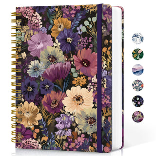 Lined Spiral Notebook Journal for Work, 300 Pages Thick B5 (7.1"x10") College Ruled Journal for Women & Writing, Hardcover Notebook for Note Taking, Perfect for Office Home School Supplies, Purple