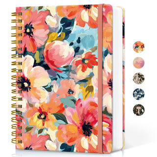 Lined Spiral Notebook Journal for Work, 300 Pages Thick B5 (7.1"x10") College Ruled Journal for Women & Writing, Hardcover Notebook for Note Taking, Perfect for Office Home School Supplies, Purple