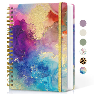Lined Spiral Notebook Journal for Work, 300 Pages Thick B5 (7.1"x10") College Ruled Journal for Women & Writing, Hardcover Notebook for Note Taking, Perfect for Office Home School Supplies, Purple