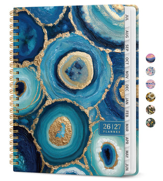 Planner 2026–2027, Academic Monthly Weekly Spiral Calendar, July 2026 – June 2027, Hardcover Agenda Notebook with Tabs, 6.3" x 8.5", Perfect for Students, Teachers, School & Daily Planning - Twilight Bloom
