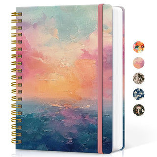 Lined Spiral Notebook Journal for Work, 300 Pages Thick B5 (7.1"x10") College Ruled Journal for Women & Writing, Hardcover Notebook for Note Taking, Perfect for Office Home School Supplies, Purple