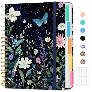Hardcover Spiral Journal Notebooks for Work With Removable Dividers & Tabs, 8.5"x11" 5 Subject Notebook for Note Taking & Organizer, A4 College Ruled Lined Journal for Women & Writing, Pink, 280 Pages